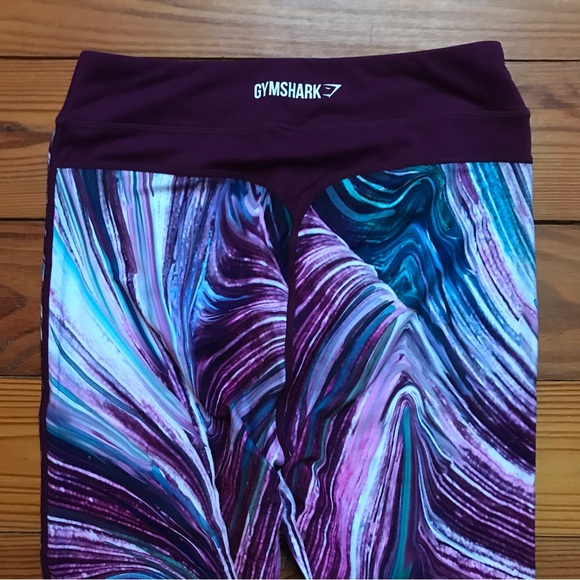 Gymshark Strada Earth Purple Teal Marbled 7/8 Leggings, NWT, L - Picture 14 of 15